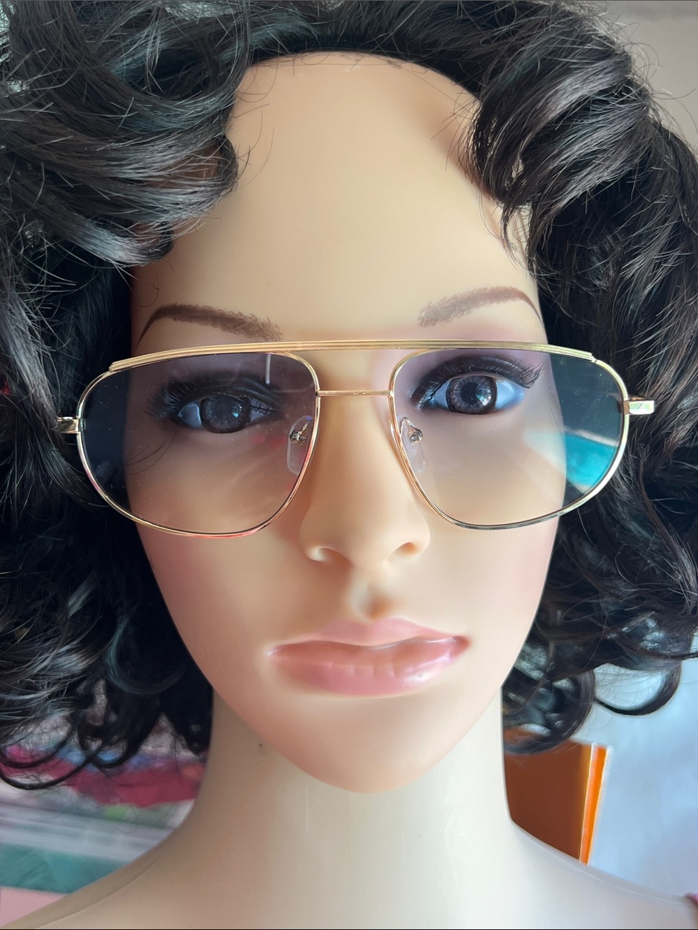 Gold Aviator Sunglasses with Gradient Lenses - Women Accessories